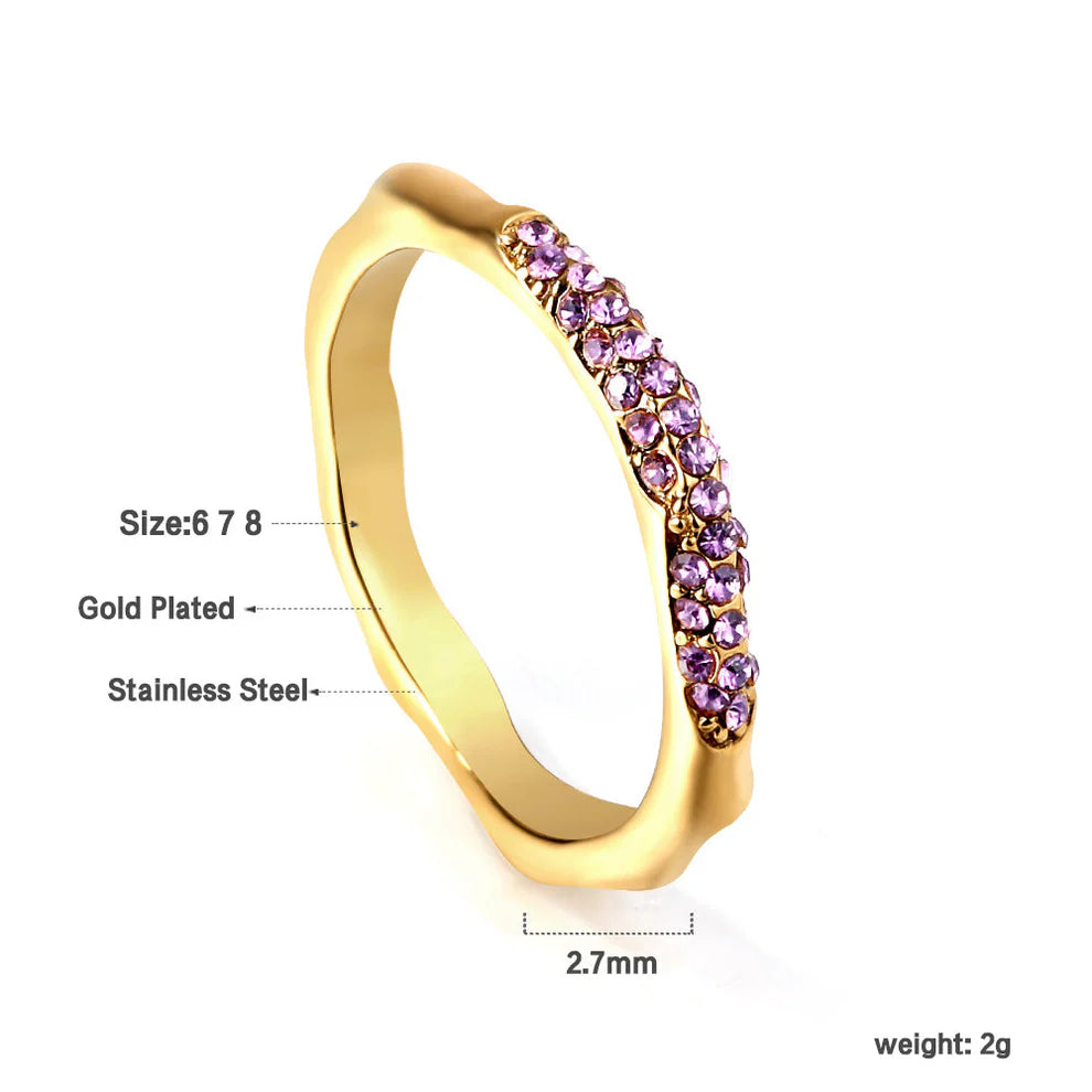 Twisted Purple Zirconia Ring