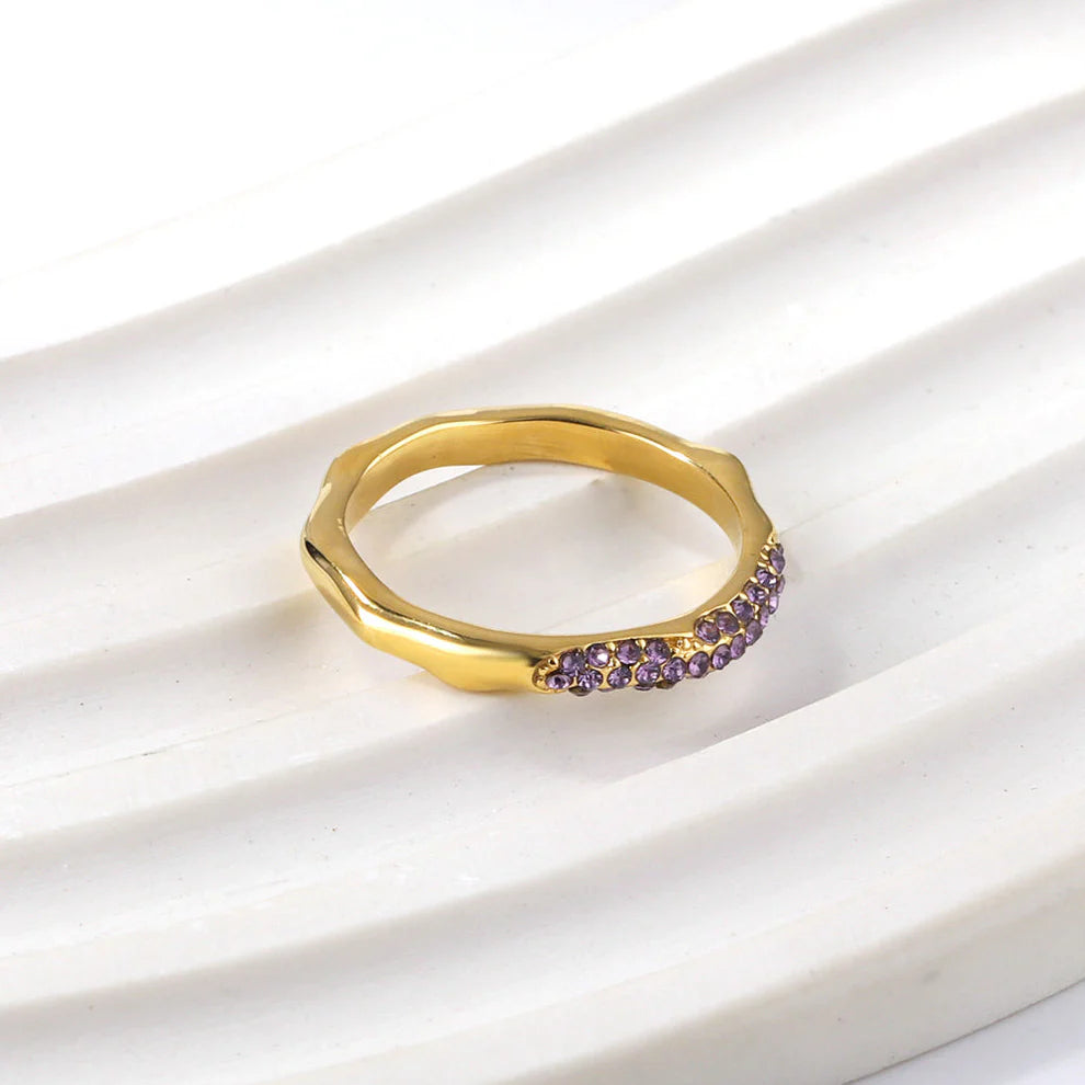 Twisted Purple Zirconia Ring