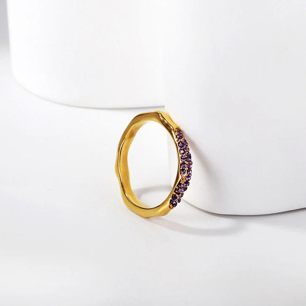Twisted Purple Zirconia Ring