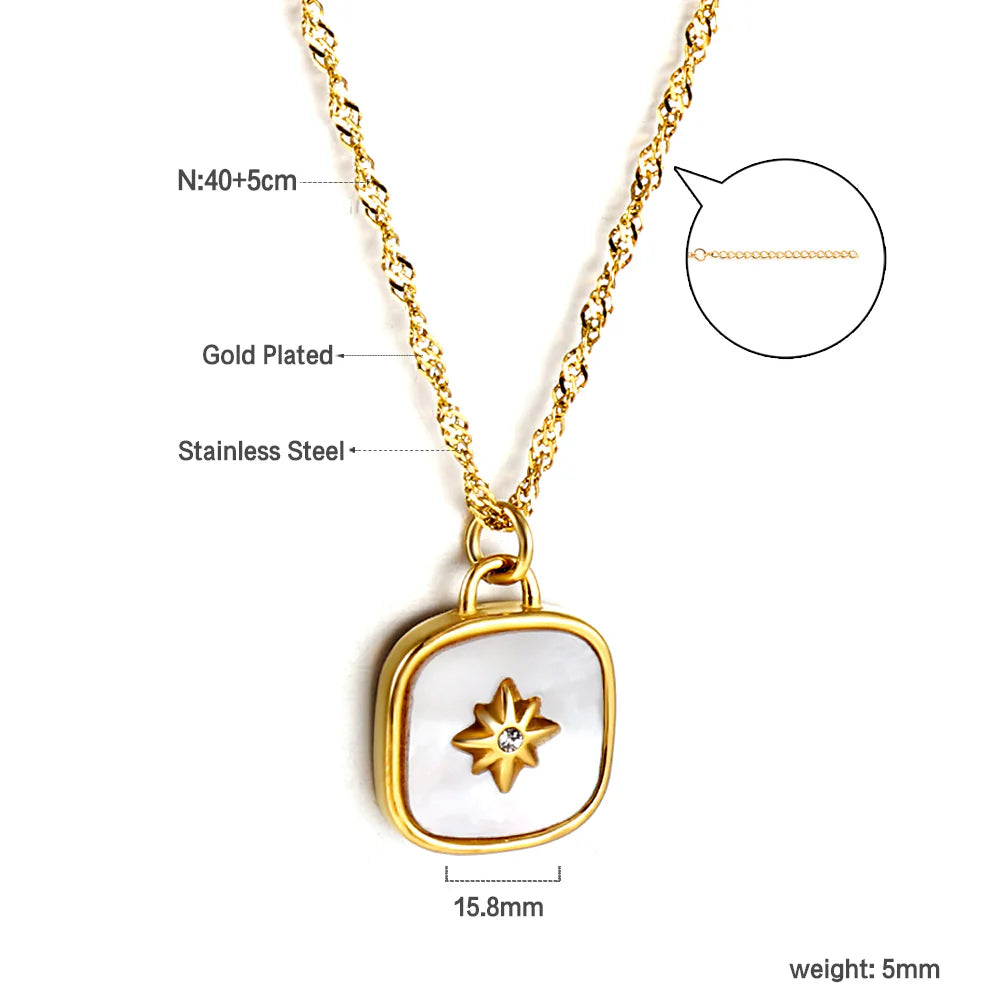 Square Star Pendant Necklace