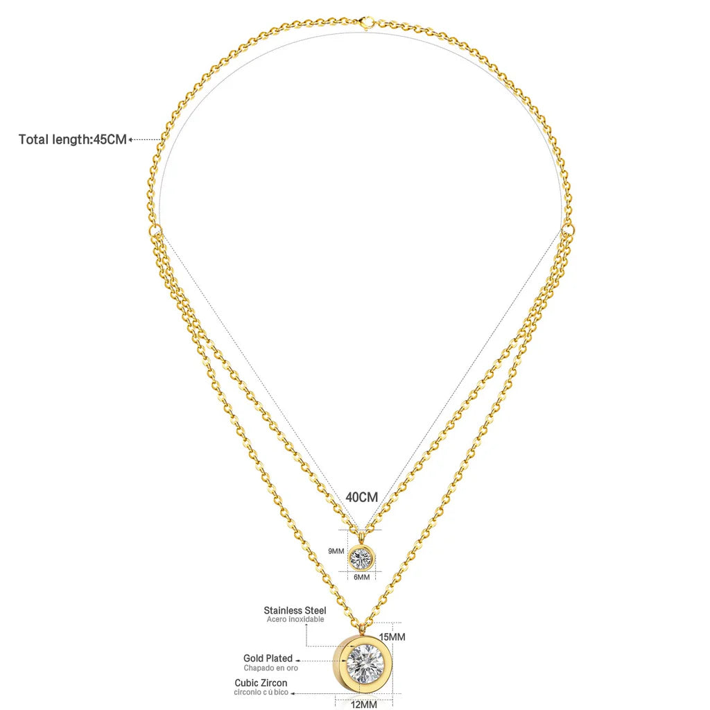 Layered Circular Pendant Necklace