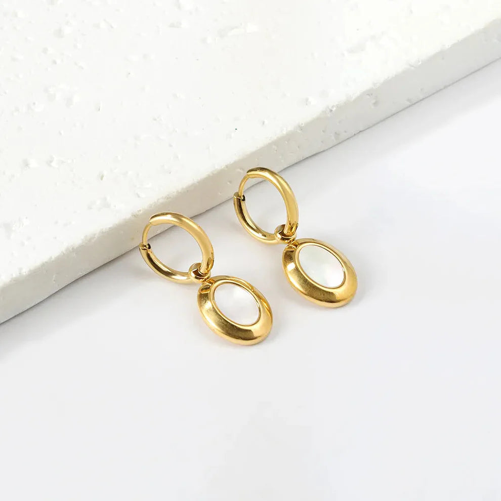 White Shell Drop Earrings