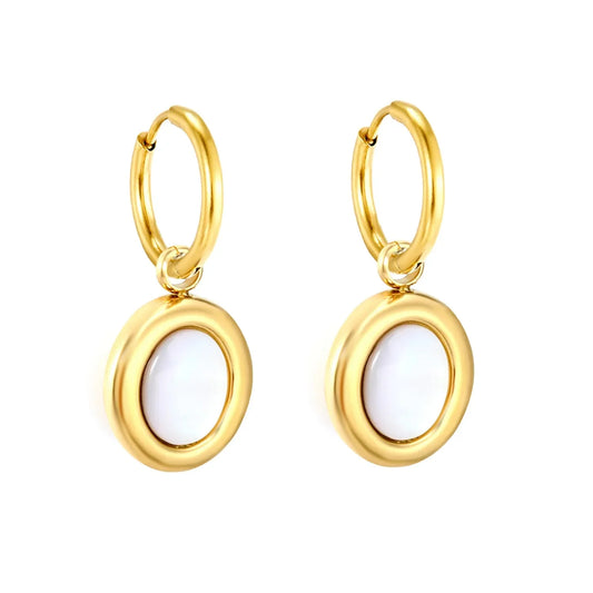 White Shell Drop Earrings