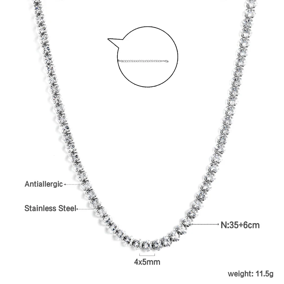 Oval Zirconia Choker Necklace